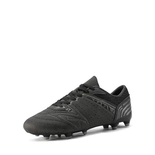 Image of DREAM PAIRS Men's Cleats Football Boots Soccer Shoes Low Top Training Football Shoes for Professional Sport, Outdoor Sneaker,Size 9,Black/Dark/Grey,160859-M
