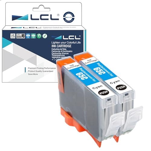 Image of LCL Compatible Ink Cartridge CLI65 CLI-65 C CLI-65C(2-PACK Cyan) Replacement for Canon PIXMA PRO-200