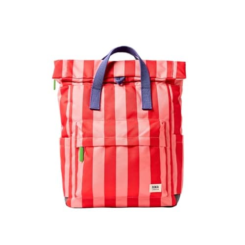 Image of ROKA London Canfield Medium Roll-Top Backpack - Recycled Canvas Water-Resistant Rucksack, 15″ Laptop Backpack for Work, Travel, Commuting & Everyday Use - Circus Print