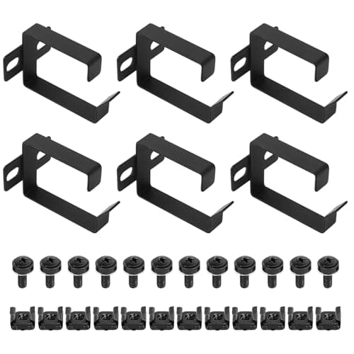 Image of 6 Pcs 1U Vertical Server Rack Cable Management Brackets, Cable Manager D-Ring Hooks, Network Rack-Mount Cable Organizer for 19" Server Racks/Cabinets Fibre Optic Network Patch Cable Organiser