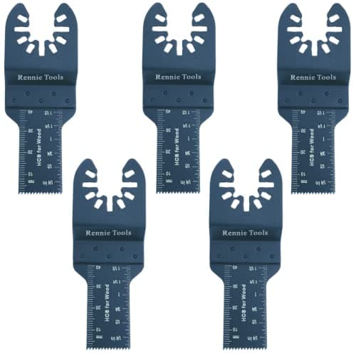 Image of Pack of 5 x 20mm Wide Oscillating Multi Tool Blades/Wood Cutter Saw Blades Set Compatible with Dremel Fein Multimaster Makita Stanley Worx Dewalt Multi Tool Etc Oscillating Multitool Blade