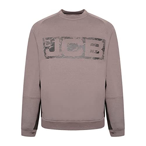Image of JCB - Trade Crew Sweatshirt, Large - Made with 80% Cotton & 20% Polyester - Men's Jumpers Branding Details - Cordura Fabric Elbow Patches - Mens Clothes - 320gsm - Grey