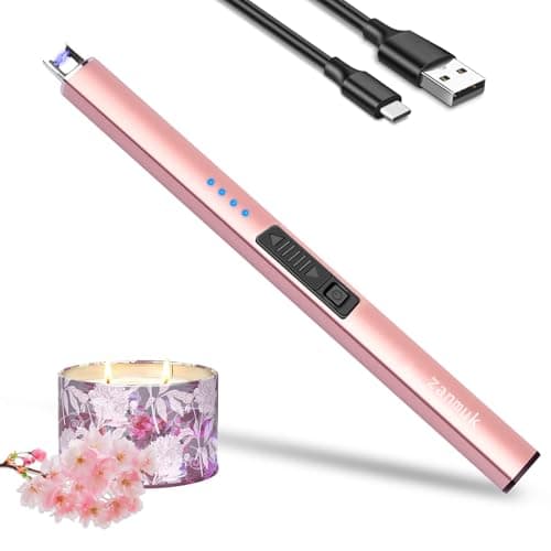 Image of Electric Candle Lighter Rechargeable Lighters - Stocking Fillers for Women USB Rechargeable Plasma Arc Lighters for Candle (Rose Gold)