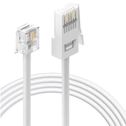 Image of HAWAKA Telephone Extension Cable For Home&Office,1PC 10M Bt Phone Line Plug To Rj11 Male Crossover Telephone Cable,2 Pin 6p2c Lead For Landline,Modem,Fax