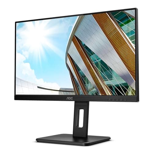 Image of AOC Q24P2Q - 24 Inch QHD Monitor, 75Hz, 4ms, IPS, USB Hub, Height Adjust, Flicker Free, Pivot (2560x1440 @75Hz, 250cd/m², HDMI 1.4 x 1, DisplayPort 1.2 x 1, VGA, USB 3.2 x 4)
