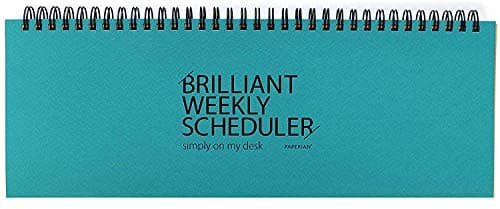 Image of PAPERIAN Brilliant Weekly Scheduler - Wirebound Undated Weekly Planner Pad Scheduler (Blue)
