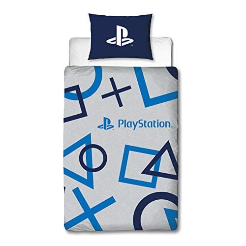Image of Character World PlayStation Blue Design Single Duvet Cover Set | Reversible 2 Sided Bedding Including Matching Pillow Case|Polycotton