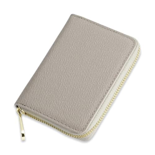 Image of Urban & Chic Classic Ladies Small Zip Around Wallet/Card Holder/Coin Purse, Women's Small Zip Around Wallet/Card Holder/Coin Purse (Beige)