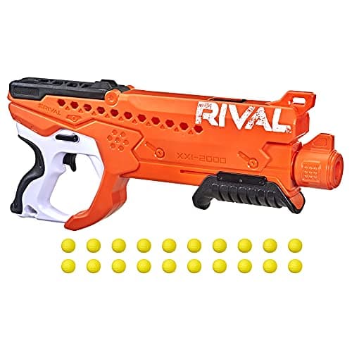 Image of NERF Rival Curve Shot - Helix XXI-2000 Blaster - Fire Rounds to Curve Left, Right, Downward or Fire Straight - 20 Rival Rounds