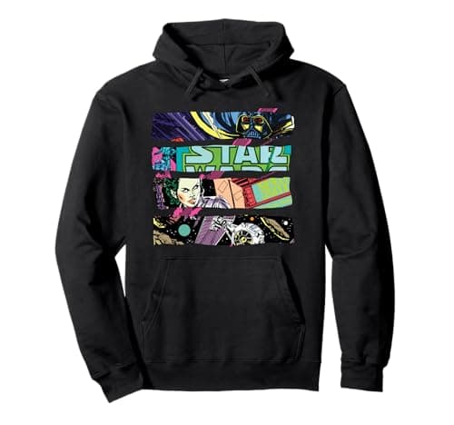 Image of Star Wars Comic Book Cover Vader and Leia Pop Art Pullover Hoodie