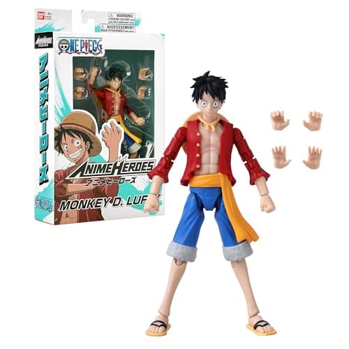 Image of BANDAI Anime Heroes One Piece Figures Monkey D. Luffy Action Figure | 17cm Articulated Luffy Anime Figure With Swappable Hands One Piece Action Figures Pirate Toys Range