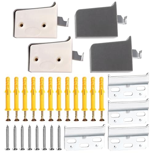 Image of VooGenzek 4 PCS Cabinet Suspension Brackets, Cupboard Wall Mounting, Kitchen Cabinet Universal Wall Hanging Bracket, Load Capacity: 50kg, Grey