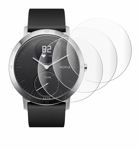 Image of Savvies 4 Pack Full-Screen Protection Film compatible with Withings Steel HR (40 mm) Full Cover Screen Protector 3D Curved [Edge to Edge]