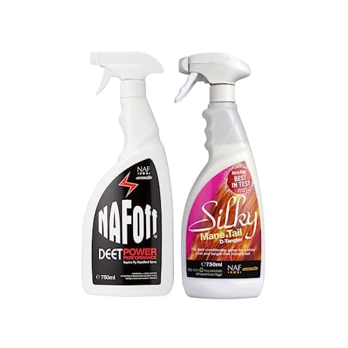 Image of NAF Off Deet Power Performance, 1 x 750ml and NAF SIlky Mane & Tail D-Tangler, 1 x 750ml | Pack of 2