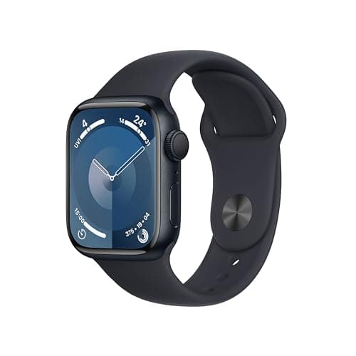Image of Apple Watch Series 9 [GPS 41mm] Smartwatch with Midnight Aluminum Case with Midnight Sport Band M/L. Fitness Tracker, Blood Oxygen & ECG Apps, Always-On Retina Display, Water Resistant