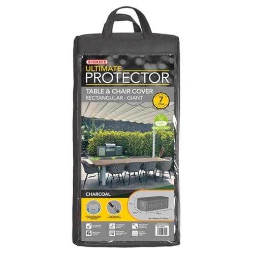 Image of Bosmere Ultimate Protector Rectangular Patio Set Cover 10 Seat Charcoal U538C