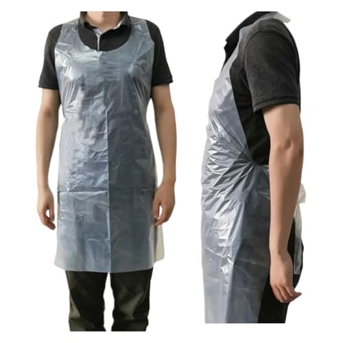 Image of HOT BARGAINS 100 X White Plastic Aprons Disposable For adults Size 70 X 120cm, 10Microns (PACK OF 100)