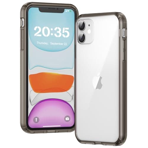 Image of Voyahülle Clear Case for iPhone 11, Ultra Thin, Shockproof TPU Cover, Anti-Yellowing, Crystal Clear, Phone Case for Apple iPhone 11 - black