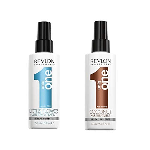 Image of Revlon UniqONE Professional Hair Treatment - 150ml, Lotus Flower Fragrance + Uniq One Coconut Hair Treatment 150ml