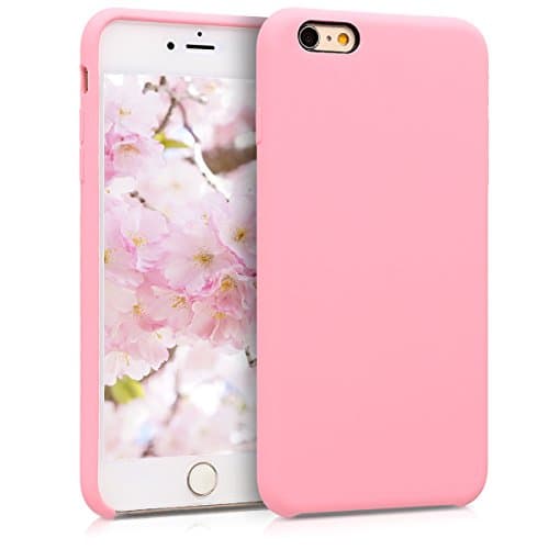 Image of kwmobile Case for Apple iPhone 6 Plus / 6S Plus Case - Soft Cover - Shockproof Silicone - Wireless Charging Light Pink