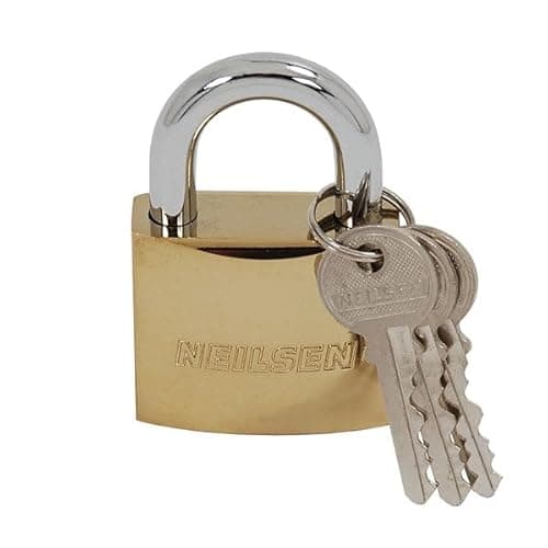 Image of Neilsen CT2089-63mm Heavy Duty Electroplated Padlock | Secure Lock with 3 Keys | Ideal for Lockers, Sheds, Gates and Toolboxes