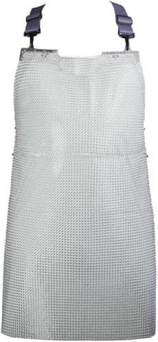 Image of BALAMLB Chainmail Apron for Butcher, Anti-Cutting Protective Apron for Cutting Meat, Safety Work Bib with Adjustable Strap,Tool Aprons for Welders and Blacksmiths, Clothing Stainless Steel 55x60CM
