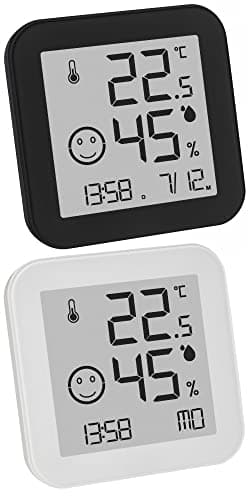 Image of TFA-Dostmann Digital Thermo-Hygrometer with Comfort Zone Black & White TFA 30.5054 E-Ink Display - High Contrast and Anti-Glare (Set of 2 Black + White)