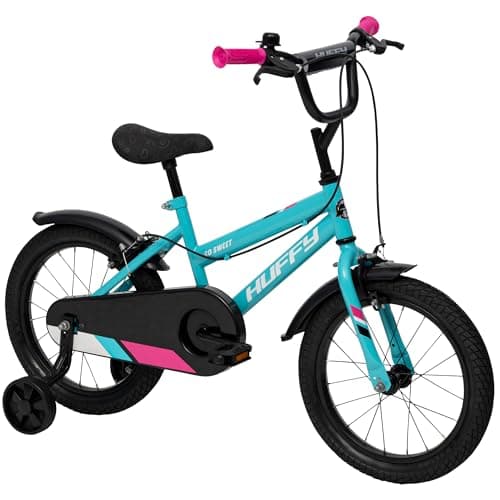 Image of Huffy So Sweet 16" Bike - Pool Blue Removable Stabilisers, Dual Caliper Brakes, Adjustable Seat, Comfort Padded Saddle, Durable Frame, Ideal for Ages 4-6, Safe Kids’ Bicycle