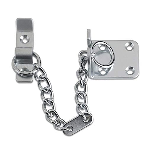 Image of XFORT® Polished Chrome Door Chain, Narrow Design Limiter, External and Internal Restrictor for Wooden and UPVC Doors, Additional Front Security for Safer Caller Identification