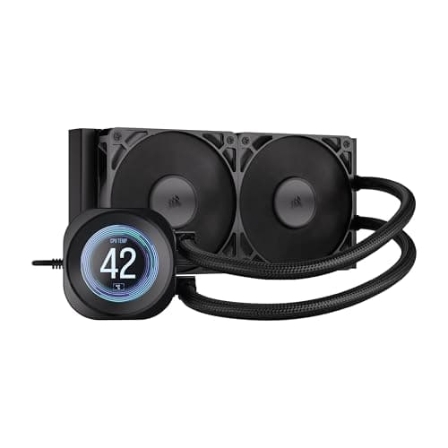 Image of Corsair NAUTILUS 240 RS LCD Liquid CPU Cooler – 2.1" IPS LCD Screen, 240mm AIO, Low-Noise, Daisy-Chain, Intel LGA 1851/1700, AMD AM5/AM4 – 2x RS120 Fans Included – Black