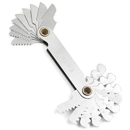 Image of Utoolmart 0.4-6mm Screw Pitch Gauge Tool 203 Stainless Iron 20 Leaves Thread Pitch 60 Degree Metric Measuring Tool 2pcs