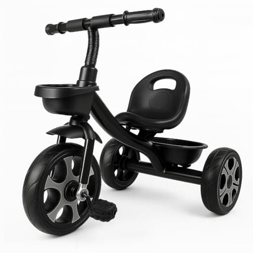 Image of Foryourlittleone Kids Trike Venture Tricycle Baby Push Bike | Age 18 Months to 6 Years | Gift Toddler Tricycles (Black)