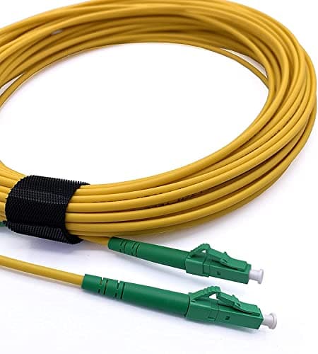 Image of Elfcam - Fiber Optic Cable LC/APC to LC/APC OS2 Simplex Singlemode LSZH, Yellow (1m)