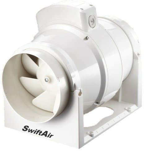 Image of Swiftair Mixed FLow XFLO100T 100mm 4 inch Loft Mounted Inline Shower Ceiling Powerful Ventilation Bathroom Extractor fan Run On Timer Silent In-line Toilet Ventilator 220m3/hr