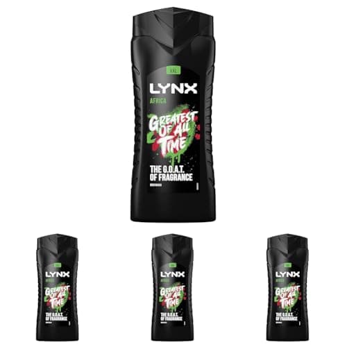 Image of Lynx Men Africa 3-in-1 Hair, Face and Body Wash Shower Gel with mandarin & sandalwood for an all day fresh & clean feel 500 ml (Pack of 4)