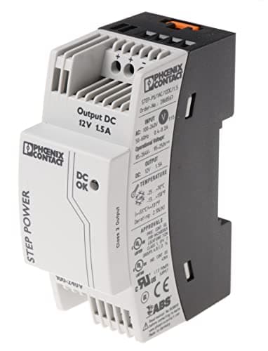 Image of PHOENIX CONTACT STEP-PS/1AC/12DC/1.5 Primary Step Power Supply for Rail Mounting, 1-Phase Input, 12V DC / 1.5A Output