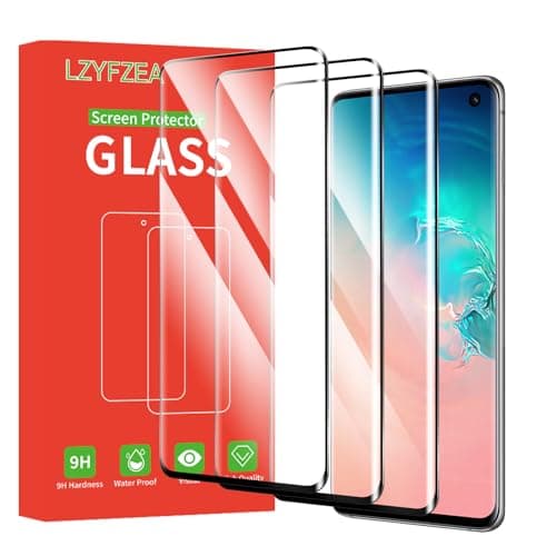 Image of LZYFZEA 3-Pack Screen Protector for Samsung Galaxy S10, 3D Curved Edge, High Transparent 9H Hardness, Anti-Scratch, Bubble-Free Installation