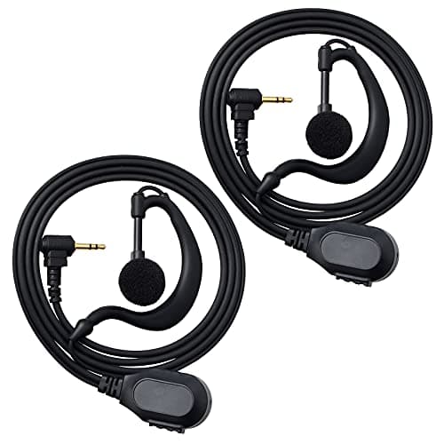 Image of HYS Walkie Talkie Earpiece Compatible with Motorola TLKR Talkabout T62 T80 XT180 T82 Extreme T92 H2O Radio, G Shape Headset with PTT Mic (G05TK-2)