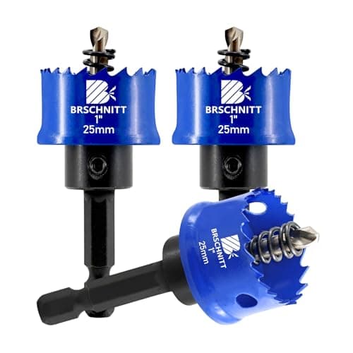 Image of BRSCHNITT 3PCS Bi-Metal Hole Saw 25mm,Hole Cutter Set Hex Shank for Drilling Thin Metal,Stainless Steel,Mild Steel and Aluminium