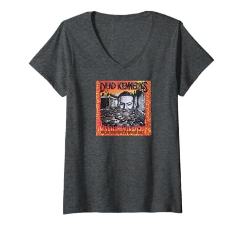 Image of Womens Dead Kennedys Give Me Convenience Album Cover Punk Band V-Neck T-Shirt