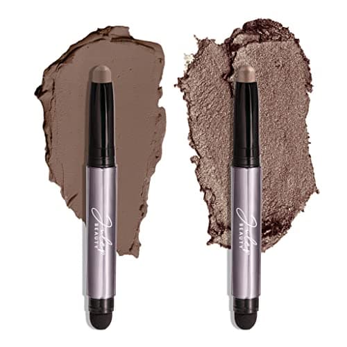 Image of Julep Eyeshadow 101 Crème-to-Powder Eyeshadow Stick (Taupe Shimmer and Stone) Long-Lasting, Waterproof Eye Shadow - Blendable, Crease-Proof with Built-In Smudger