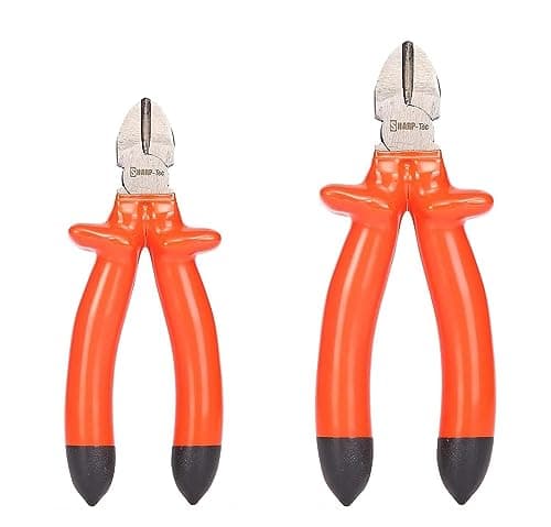 Image of Sharp-tec 2Pcs 1000V Wire Cutters Set, 160mm&200mm Side Cutters Electrical with Anti-Slip Handle, Insulated Pliers Snips for Electricians, DIY, Household, Workshop