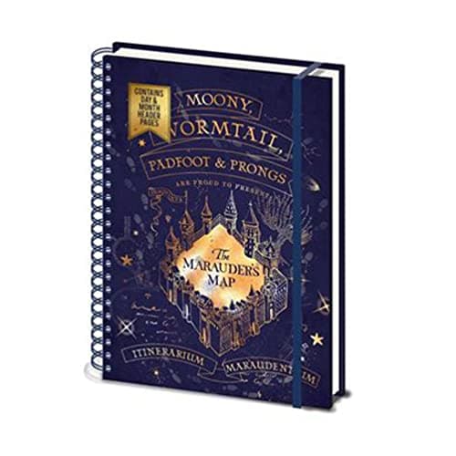 Image of Harry Potter A4 Wiro Notebook and Diary (Marauders Map Design) - Official Merchandise