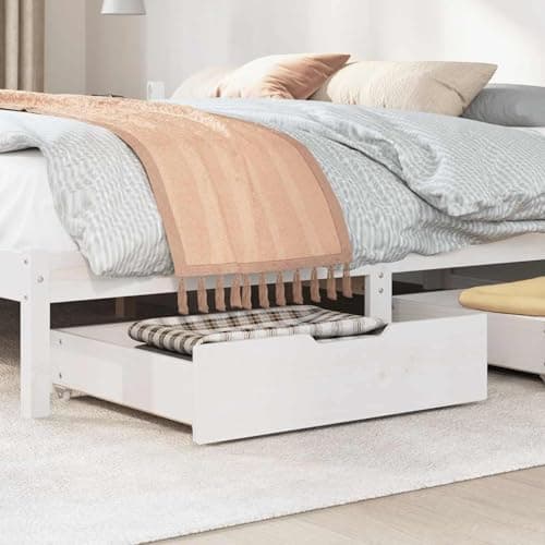 Image of Gecheer Under-Bed Drawers 2 pcs White 75x55x17 cm Solid Wood Pine Model850933
