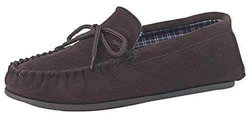 Image of Mens Real Suede Leather Moccasins with Hard Wearing PVC sole UK sizes 6,7,8,9,10,11,12,13,14,15, (9 UK, Brown)