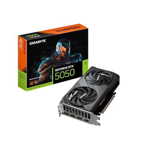Image of GIGABYTE GeForce RTX 5050 WINDFORCE OC 8G Graphics Card, 8GB 128-bit GDDR6, PCIe 5.0, WINDFORCE Cooling System, GV-N5050WF2OC-8GD Video Card