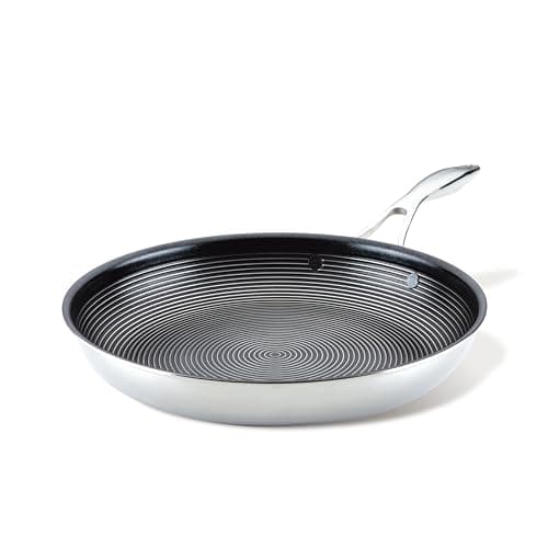 Image of Circulon SteelShield C Series Stainless Steel Frying Pan 32cm - Large Induction Frying Pan with Hybrid Non Stick, Metal Utensil Safe & Dishwasher Safe Cookware