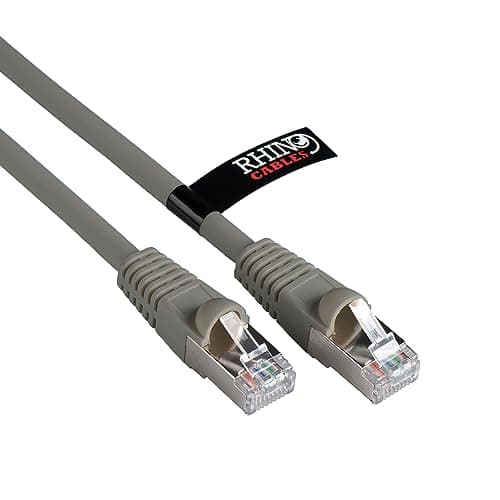Image of rhinocables CAT 6a Ethernet Cable | 10Gbps S/FT High-Speed & Large Bandwidth Data Transfer | Reliable LAN Network RJ45 Cable | Wi-Fi Broadband Cable for Seamless Gaming & Streaming (10m, Grey)