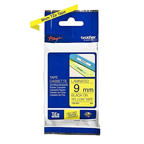 Image of Brother TZe-621 - Black on yellow - Roll (0.9 cm x 8 m) 1 cassette(s) laminated tape - for Brother PT-D210, D600, H110, H200, P-Touch PT-1005, 1880, P-Touch Cube Pro PT-P910