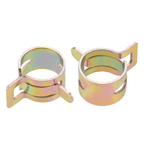 Image of uxcell Spring Band Type Clamp 16mm Inner Dia Fit 16.5-17.2mm OD Hose Fuel Line Silicone Tube Clips Clamp Color-zinc Manganese Steel 10Pcs